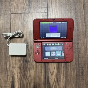 Nintendo "New" 3DS XL Metallic Red Handheld Console System RED-001 Tested Works